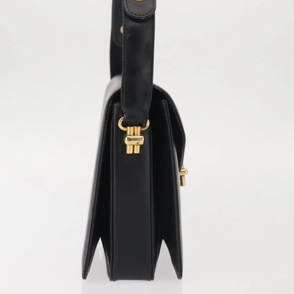 GUCCI Shoulder Bag Leather Black Gold Auth BA5763 - Picture 6 of 16